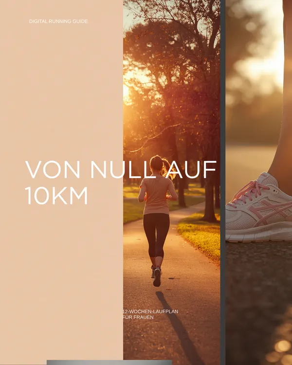 Produktcover: Von Null auf 10km — Dein zyklusbewusster Laufplan von Null auf deine ersten 10km — wissenschaftlich fundiert und auf Frauen abgestimmt.